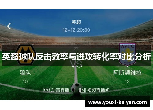 英超球队反击效率与进攻转化率对比分析